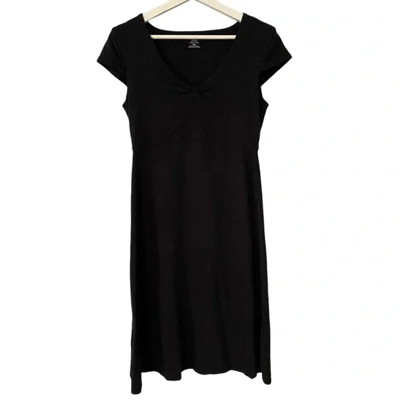 Toad&Co Rosemarie Charcoal Heather Grey Pull-on Casual Cap Sleeves Dress S - Picture 4 of 11